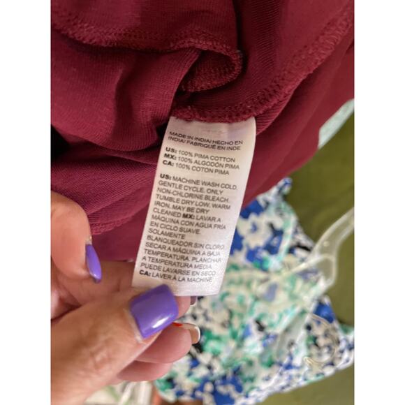 Chico's knit t-shirt tunic length top large 12 red burgundy THE UTLIMATE TEE - Picture 8 of 16